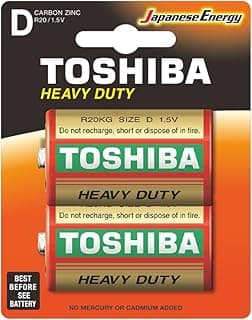 D Size Heavy-Duty Carbon Zinc Batteries, 1.5V, 2 Batteries Blister Packing