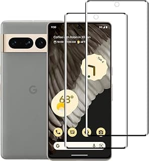 واقي شاشة من الزجاج المقوى لموبايل جوجل بيكسل 7 برو 5G منحني ثلاثي الابعاد صلابة 9 مضاد للخدش شفاف HD متوافق مع بكسل 5G