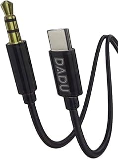 كابل صوت هاي فاي USB نوع C إلى ايه يو اكس 3.5 ملم من DADU DH-039 توصيل مباشر كابل محول صوت TYPE-C سلك AUX عالي الدقة Hi-Fi، متوافق مع السيارات والهواتف والسماعات هاتف ذكي سماعة مشغل الموسيقى مكبر اسود