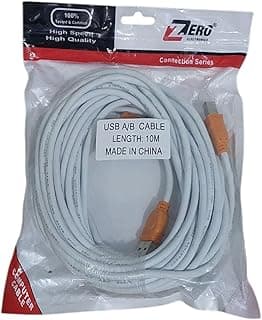 كابل طابعة USB - 10 متر - متوافق مع معظم أنواع الطابعات، أجهزة الفاكس، والماسحات الضوئية لتوصيلها بالكمبيوتر واللابتوب على مسافة 10 متر. (Z-10M)