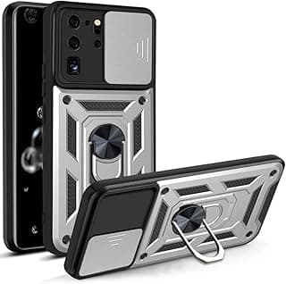 جراب غطاء مقاوم للصدمات بفتحة كاميرا منزلقة TPU + PC متوافق مع سامسونج Galaxy S20 Ultra (أبيض)