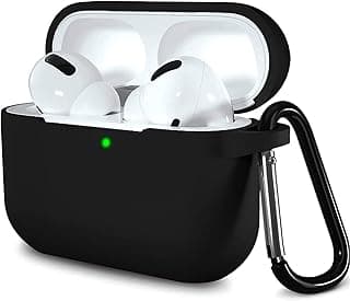 Silicone Case for Airpods PRO 2 (2022) - Waterproof Shockproof Case with Carabiner Accessories and Wireless Charging Support (Black)