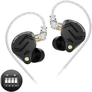 سماعات أذن سلكية طراز KZ ZS12 برو اكس، 4 مفاتيح ضبط داخل الأذن، نظام هايبرد 1DD 5BA هيفي باس اي ايه ام، سماعات أذن معدنية مع أطراف أذن من الميموري فوم للألعاب والمسرح والموسيقيين من ينيو