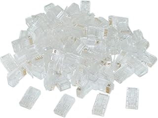 وصلات معيارية RJ45 كات 6 من مقابس شبكة ايثرنت عالية السرعة لإنهاء كيبل الشبكة المحلية السلكية، 100 قطعة
