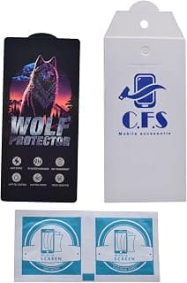 واقي شاشة زجاجي مقوى C.F.S WOLF لهاتف سامسونج Galaxy S25 Ultra، يدعم بصمة الإصبع، شفاف - أسود وشفاف