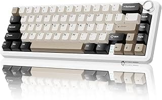 X66 Wireless Mechanical Gaming Keyboard with Button, Triple Mode USB-C/BT5.0/2.4G with 60% RGB 66 Keys Mounted Joint, PBT Keycap, Strawberry Hot Swappable Switch (Cheese White)