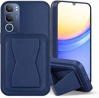 SL STORE Leather Case Compatible for VIVO Y29 5G Shockproof Leather Back Card Storage & case built-in Stand PU leather for a stylish look, comfortable grip (Blue)