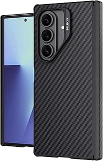 جراب متوافق مع سامسونج Galaxy Z Fold 7 مقاس 8.0 بوصة، غطاء خلفي فاخر من ألياف الكربون Aramid نحيف مقاوم للصدمات ومضاد لبصمات الأصابع مظهر بسيط وخفيف الوزن