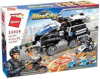 مجموعة مكعبات بناء Qman - Mine City Guard Raid Pursuit، عدد 517 قطعة - C11014