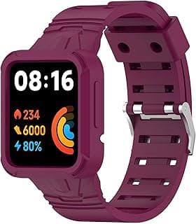 سوار معصم بديل متوافق مع شاومي Redmi Watch 2 Lite/Mi Watch Lite/Poco Watch/Redmi Watch 2/Horloge 2، سوار سيليكون ناعم قابل للتعديل مع غطاء