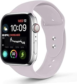 Sport Band Compatible With Apple Watch 42MM 44MM, Soft Silicone Replacement Strap Compatible For Apple Watch Series 4/3/2/..., Unisex
