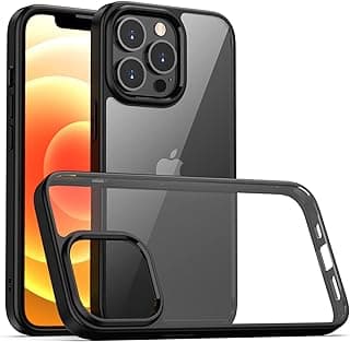 جراب ايفون 13 Pro، جراب LAYJOY إطار سيليكون TPU ناعم أسود وظهر PC صلب شفاف، مقاوم للصدمات والخدش لايفون 13 Pro مقاس 6.1 بوصة - شفاف