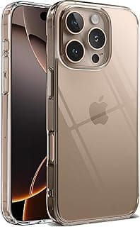 Cyrstal Clear Silicone Case Compatible with iphone 16 Pro Max Hard Back Polycarbonate Sides Soft Tpu Silicone Premium Ultra Clear Case Cover (Cyrstal Clear, 16 Pro Max)