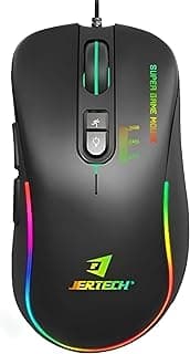 JERTECH XP13 GUNS Wired DPI 3600 Colorful LED Gaming Mouse - Chrome 1000Hz Black