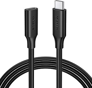 كابل تمديد USB C 3.1 Gen2 5A نوع C ذكر إلى أنثى متوافق مع ماك بوك، نينتندو سويتش، ايباد ميني 6، ديل XPS 13/15/17، سامسونج S21/S20/S10 - طول 1 متر