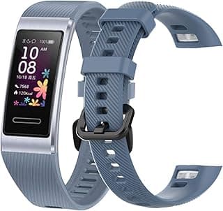 سوار ساعة سيليكون ناعم من Rock Cyan متوافق مع هواوي Band 3 Pro و Band 4 Pro