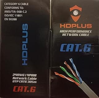 كابل شبكة TopLink أو HDPLUS CAT6 طول 305 متر عالي السرعة