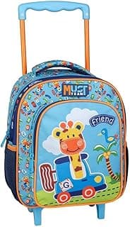 شنطة ظهر بعجلات للمدرسة والحضانة من Must Team بتصميم Giraffe Trip بـ 2 سوستة