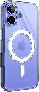 Minesk Clear Case Compatible with Magsafe for iphone 16 Crystal Clear Material Polycarbonate Back and Silicone Edges Wireless Wireless Charging Kickstand Case Cover (16)