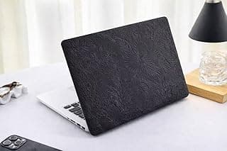 Embossed Leather Laptop Case for MacBook Pro 14 inch (2021–2025, M1/M2/M3/M4)–Slim Hard Shell Protective Cover Compatible with A2442 / A2779/A2992 /A2918/ A3112 / A3185 / A3401 / A3434 (Black)