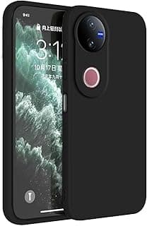 جراب سيليكون TPU متوافق مع Vivo V50 5G / Vivo V50e (6.77 بوصة)، غطاء حماية للموبايل - أسود