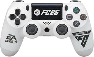 يد تحكم لاسلكية لجهاز PS4، إصدار EA Sports FC 26، أبيض | اهتزاز مزدوج، تصميم كلاسيكي، تاتش باد، متوافقة مع الكمبيوتر