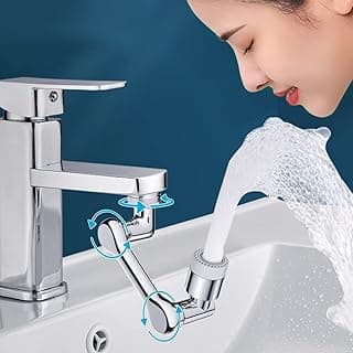 صنبور دوار 1080 درجة، صنبور فلتر رذاذ بزاوية كبيرة عالمية 1080 درجة، صنبور تمديد المطبخ، وصلة صنبور المطبخ، وصلة صنبور الحمام، فقاعات غسيل الوجه (وضع مزدوج)