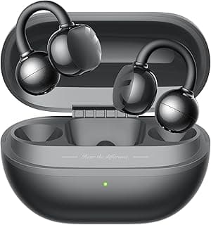 POP Clip Open Ear Earbuds, Bluetooth 5.4 Clip-On Headphones, Lightweight Comfort, AI Call Noise Cancellation with Dual Connection, Immersive Audio Wireless Earbuds, 30H, IPX5, App Control