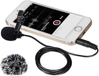 Comica CVM-V01SP Professional Lavalier Lapel Microphone Clip-on Omnidirectional Condenser Mic with Easy Clip On System ­Perfect for Recording YouTube/Interview/Video Conference/Podcast/iPhone