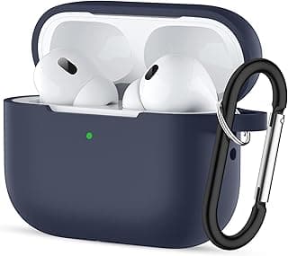 Compatible with AirPods Pro 2nd Generation Case Cover, Protective Silicone Skin with Keychain for Women Men for Apple AirPods Pro Gen 2 (2022), Front LED Visible (Midnight Blue)