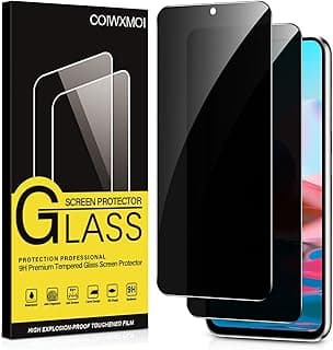 Privacy Screen Protector for Xiaomi Redmi Note 10 4G/10S 4G 2 Pieces Tempered Glass Anti-Spy Hardness 9H Bubble-Free Anti-Scratch Ultra Resistant Anti-Spy Screen Protector