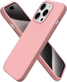 جراب متوافق مع ايفون 15 Pro Max مقاس 6.7 بوصة، سيليكون سائل رفيع، 3 طبقات من الجل المطاطي الناعم، جراب حماية مضاد للصدمات مع بطانة مايكروفايبر مضادة للخدش (وردي باستيل)