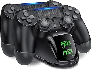 قاعدة شحن ذراع تحكم PS4 من HEYLICOOL مع كابل USB