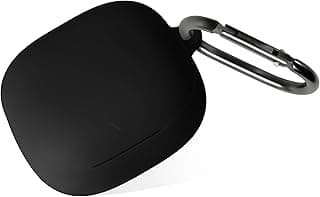 Silicone Case for Anker Soundcore Liberty 5, Soft Flexible Scratch Resistant Protective Cover with Carabiner (Black)
