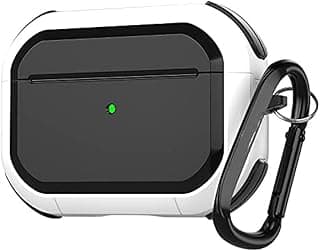 Armor Airpods Pro 2 Case Cover with Keychain, Military Hard Shell Full-Body Shockproof Protective Case Skin for Airpods Pro 2nd Generation [White]