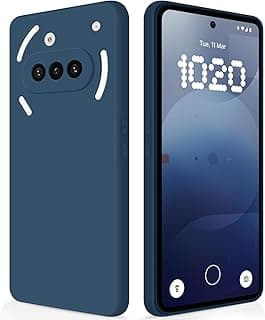 GiiYoon Case Compatible with Nothing Phone 3a, Silky-Soft Touch Full-Body Protective Phone Silicone Case, Shockproof Cover with Microfiber Lining, Blue