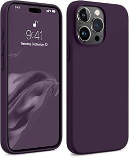 Ultra Slim Silicone Phone Case Compatible with iPhone 16 Pro Shockproof Phone Case with Soft Microfiber Lining Anti-Scratch Shockproof Cover - Camera Protection (Dark Purple)