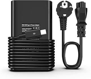 شاحن من ديل بمنفذ USB-C بقوة 65 واط متوافق مع لابتوب لاتيتيود و XPS و كروم بوك مع خاصية دعم الفولتية المتعددة