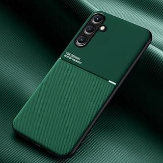 phone case compatible with Samsung galaxy A17 Classic shockproof silicone soft tpu leather hard pc mobile phone Magnetic Shockproof PC + TPU Phone Case for Samsung galaxy A17 (Green)