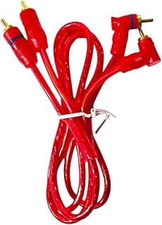 Dual Audio Cable, Stereo Audio Cable, Tangle-Free Design Rc 90 Degree Right Angle Red 1 Meter