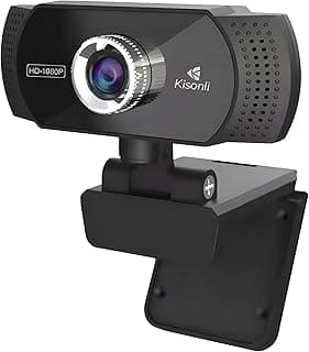 كاميرا ويب Kisonli PC-2 عالية الدقة 1080p، مايكروفون مدمج، توصيل USB، للكمبيوتر والمكالمات المرئية