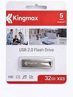 كينج ماكس ذاكرة فلاش USB 2.0 32GB X03، ذاكرة محمولة لنقل البيانات بسرعة عالية، تصميم صغير ومتين، مثالي للوثائق والموسيقى والصور والفيديوهات، ضمان 5 سنوات