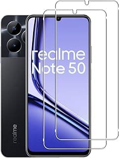 اسكرينة حماية زجاجية ريلمي Note 50، قطعتين صلابة 9H، حماية للشاشة، مضادة للخدش، مضادة للبصمات، بدون فقاعات