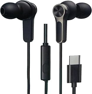 سماعة أذن (IC-23) ستيريو بمنفذ Type-C مع مايك، تعريف 10mm، داخل الأذن، عزل ضوضاء، كابل 1.2 متر، صوت عالي الدقة، للموبايل والتابلت واللابتوب - أسود