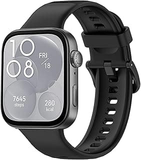 سوار سيليكون لهواوي Watch Fit 3، سوار رياضي ناعم وجيد التهوية للنساء/الرجال، سوار مقاوم للماء وقابل للتعديل للساعة الذكية Fit 3