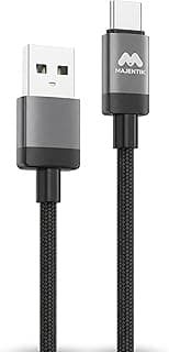 كابل USB C بقدرة 3A عالي الجودة للشحن السريع ونقل البيانات لهواتف سامسونج S24 Ultra S23 S22، بيكسل 8، آيباد برو (1 متر، أسود)