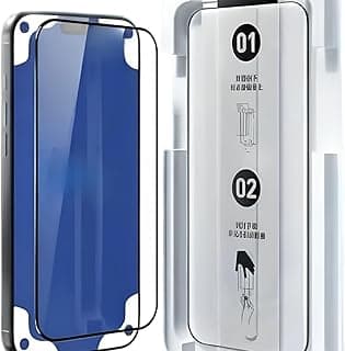 Magic Box Clear Glass Screen Protector with Black Frame Dust-Proof Smart Installation System Shatter-Resistant Compatible With iPhone 16 Pro Max
