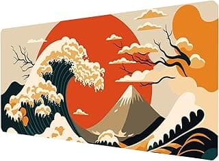 Gaming Mouse Pad (70× 30cm) for Keyboard and Mouse Desk Mat – Anti Slip Rubber Base – Stitched Edges – Waterproof – Speed Edition (Abstract Sea)