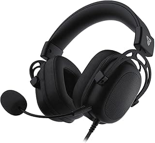 سماعة رأس للألعاب سوناتا طراز MH90 متعددة المنصات مزودة بسماعة مقاس 53 ملم متوافقة مع الكمبيوتر الشخصي وPlayStation 4 5 واكس بوكس ون اس واكس وأندرويد وiOS من فان تيك، لون أسود