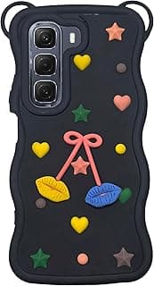جراب ظهر Akiira لهاتف Infinix Hot 50 من TPU مع تصميم 3D، مقاوم للصدمات وغير قابل للانزلاق (أسود وأصفر)